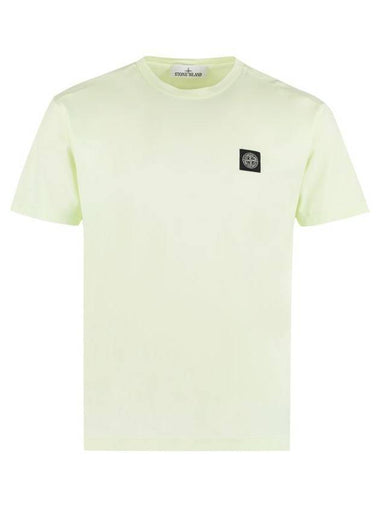 Logo Patch Cotton Short Sleeve T-Shirt Light Green - STONE ISLAND - BALAAN 1