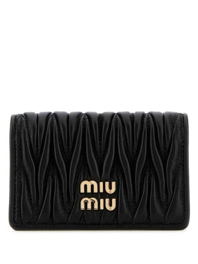 Matelasse Nappa Leather Half Wallet Black - MIU MIU - BALAAN 1