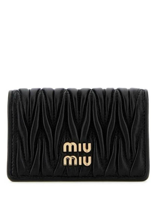 Matelasse Nappa Half Wallet Black - MIU MIU - BALAAN 1