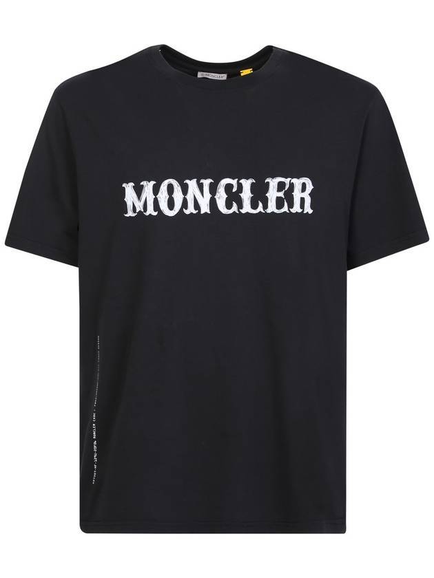 Fragment Logo Short Sleeve T-Shirt Black - MONCLER - BALAAN 1