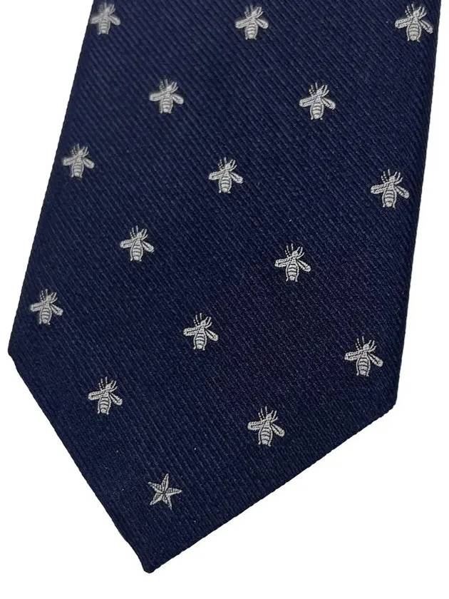 Bee Silk Tie Navy - GUCCI - BALAAN 4