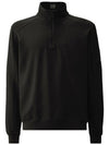 Light Fleece Half Zipped Sweatshirt Black - CP COMPANY - BALAAN 2