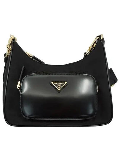 Re-Nylon Brushed Leather Mini Bag Black - PRADA - BALAAN 2