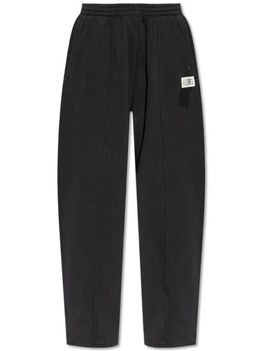 MM6 Maison Margiela Track Pants With Stitching On The Legs, Women's, Black - MAISON MARGIELA - BALAAN 1