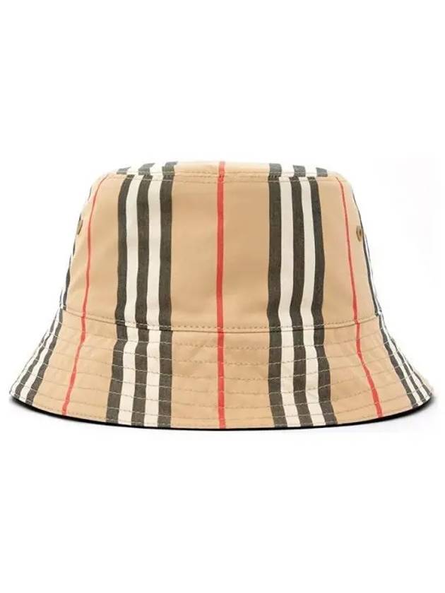 Striped Cotton Reversible Icon Bucket Hat Beige - BURBERRY - BALAAN 2