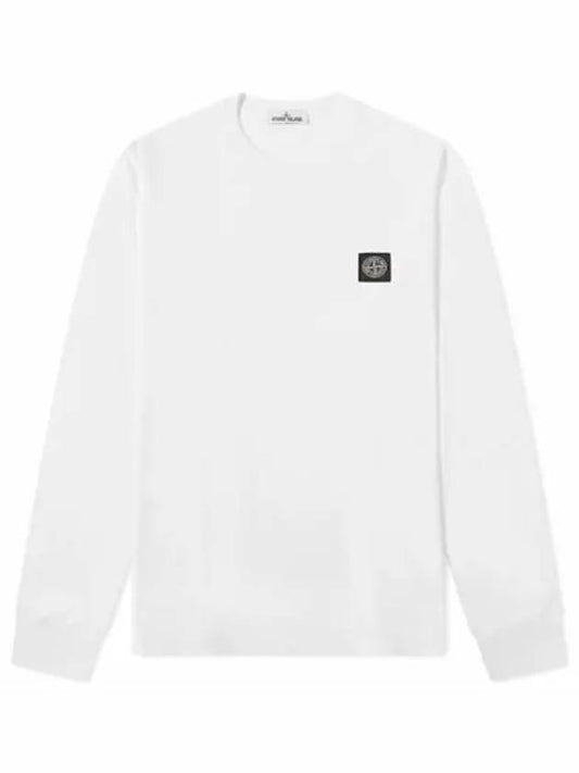 Logo Long Sleeve T-Shirt White - STONE ISLAND - BALAAN.