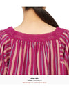 Women's Lace Collar Striped Cotton Blouse Pink - VANESSA BRUNO - BALAAN 8