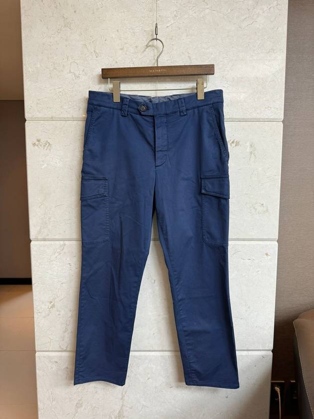 Cotton Cargo Pants Blue 46 - BRUNELLO CUCINELLI - BALAAN 1