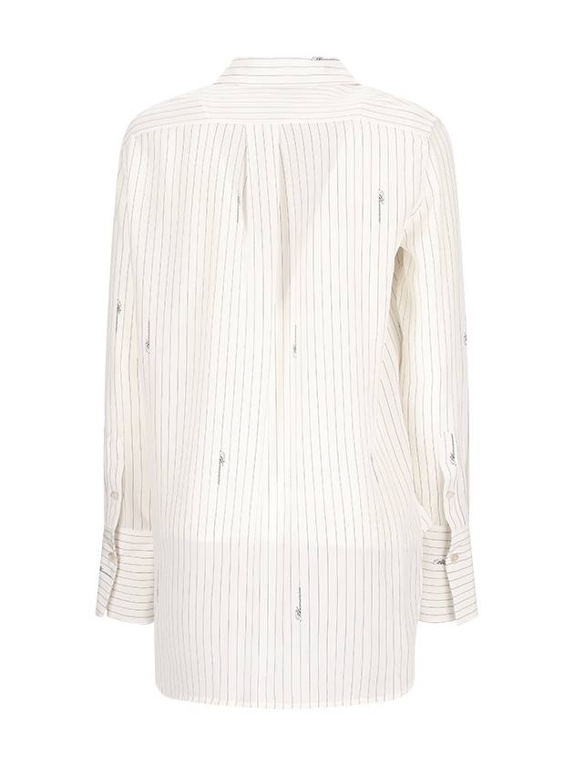 STRIPED CRÊPE DE CHINE SHIRT WITH LOGO - BLUMARINE - BALAAN 2