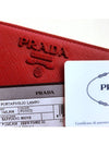 Saffiano zipper long wallet red - PRADA - BALAAN 7