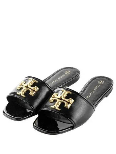 Logo Eleanor Slippers Black - TORY BURCH - BALAAN 2