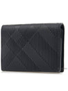 Check Pattern Leather Card Wallet Black - BURBERRY - BALAAN 3