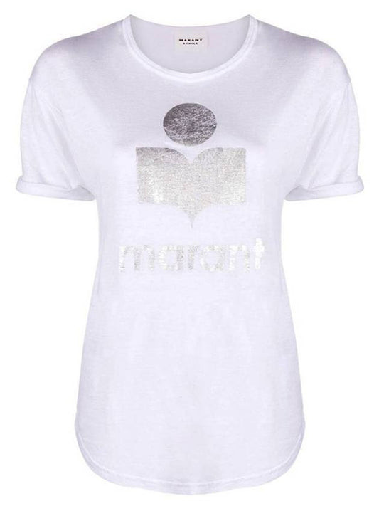 Etoile logo short sleeve tshirt TS0004 FAA1N10E 20WH - ISABEL MARANT - BALAAN 1