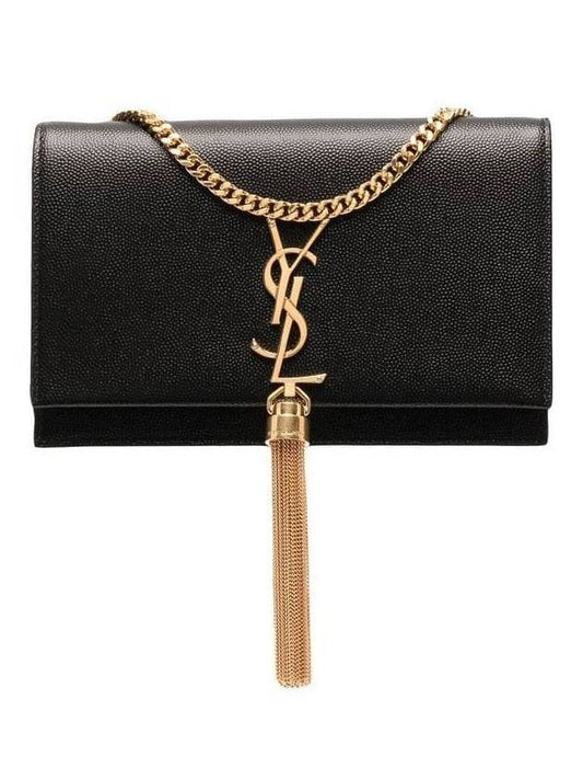 Monogram Chain Shoulder Bag Black - SAINT LAURENT - BALAAN.