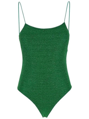 'Lumière Maillot' Green Swimsuit With Open Back In Lurex Woman - OSEREE - BALAAN 1