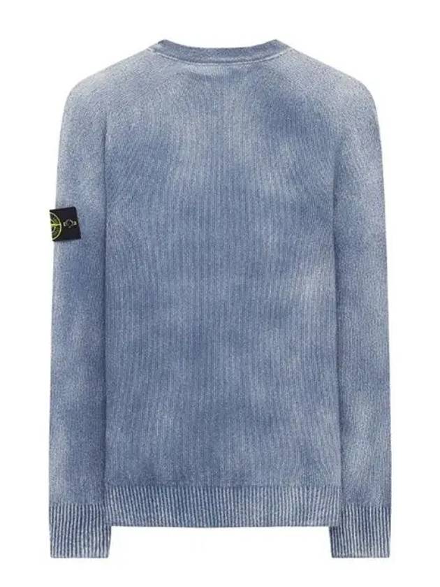 Wappen Patch Handspray Cotton Knit Top Blue Marine - STONE ISLAND - BALAAN 4