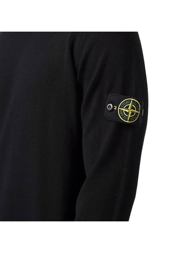 Light Wool Crewneck Knit Top Black - STONE ISLAND - BALAAN 5