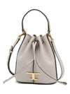 T Timeless Leather Micro Logo Bucket Bag Grey - TOD'S - BALAAN 2