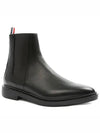 Pebble Grain Leather Chelsea Boots Black - THOM BROWNE - BALAAN 4
