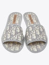 Chez Moi Oblique Embroidered Cotton Slippers Grey - DIOR - BALAAN 5