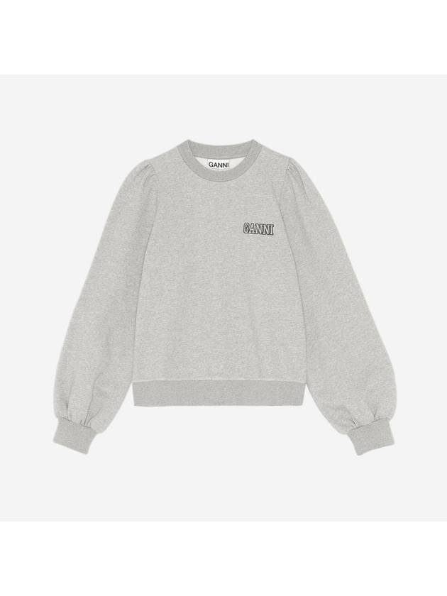 Women's Software Isoli Puff Shoulder Sweatshirt Grey - GANNI - BALAAN 2