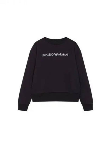 UNDERWEAR Women s Embroidered Logo Crew Neck Lounge Sweatshirt Black 270182 - EMPORIO ARMANI - BALAAN 1