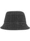 Check Wool Cashmere Bucket Hat Grey - BURBERRY - BALAAN 1