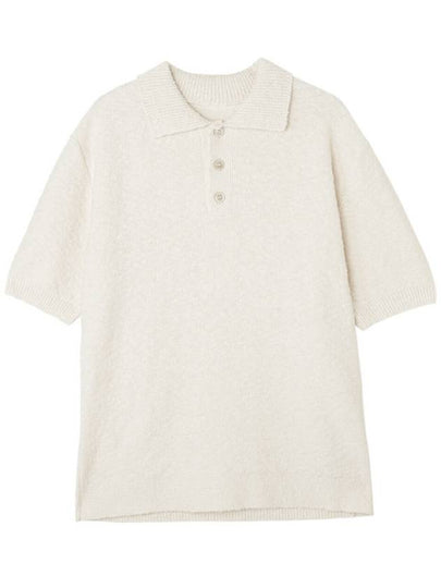 Nostalgic Boucle Knit Polo Shirt Off White - MAISON MARGIELA - BALAAN 2