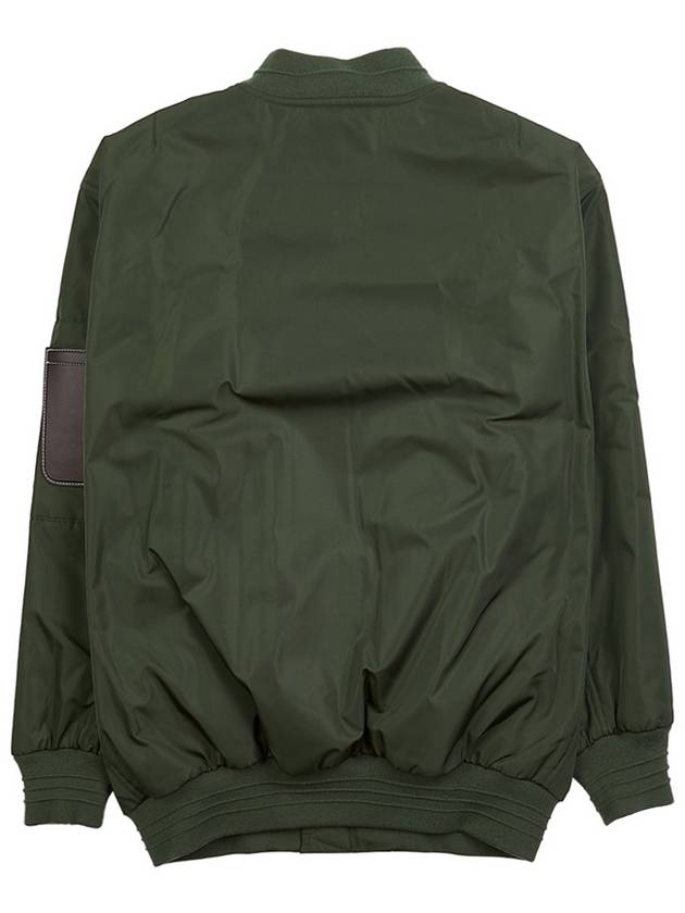 Sleeve Pocket Zipper Linen Bomber Jacket Dark Green - LORO PIANA - BALAAN 3