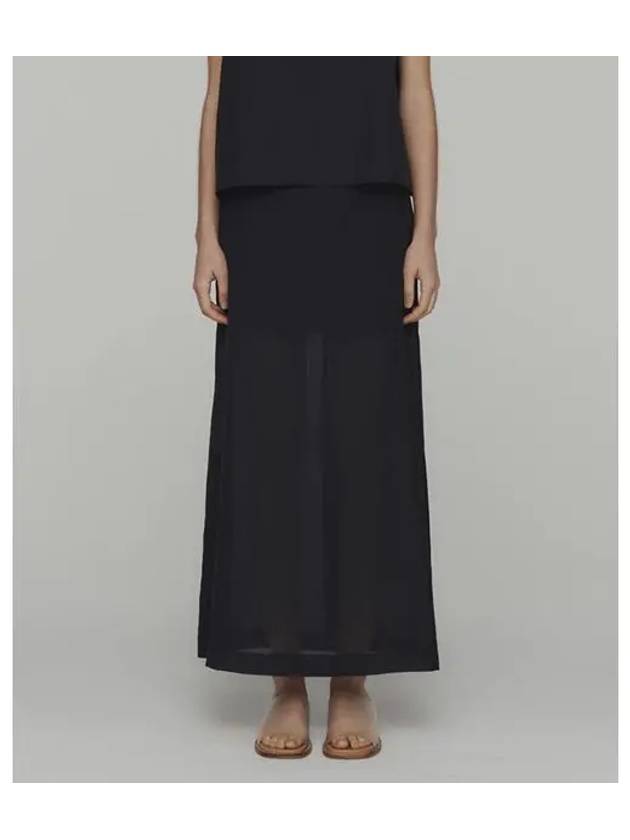 AMOMENTO SHEER MAXI LONG SKIRT BLACK - ANDTHEOTHER - BALAAN 1