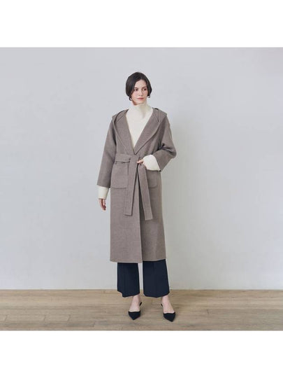 handmade wool cashmere hooded single coat mocha beige - SUBSET - BALAAN 2