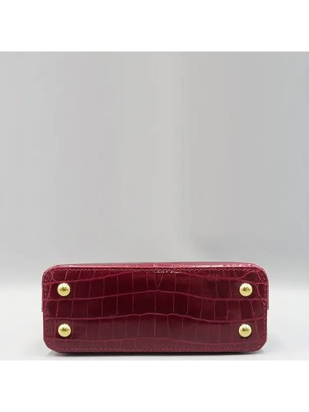 N90130 Burgundy Alligator Leather Capucine Mini Top Handle Tote Bag Shoulder Strap 2WAY - LOUIS VUITTON - BALAAN 5