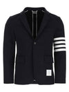 4 Bar Armband Cotton Blazer Jacket Navy - THOM BROWNE - BALAAN 2