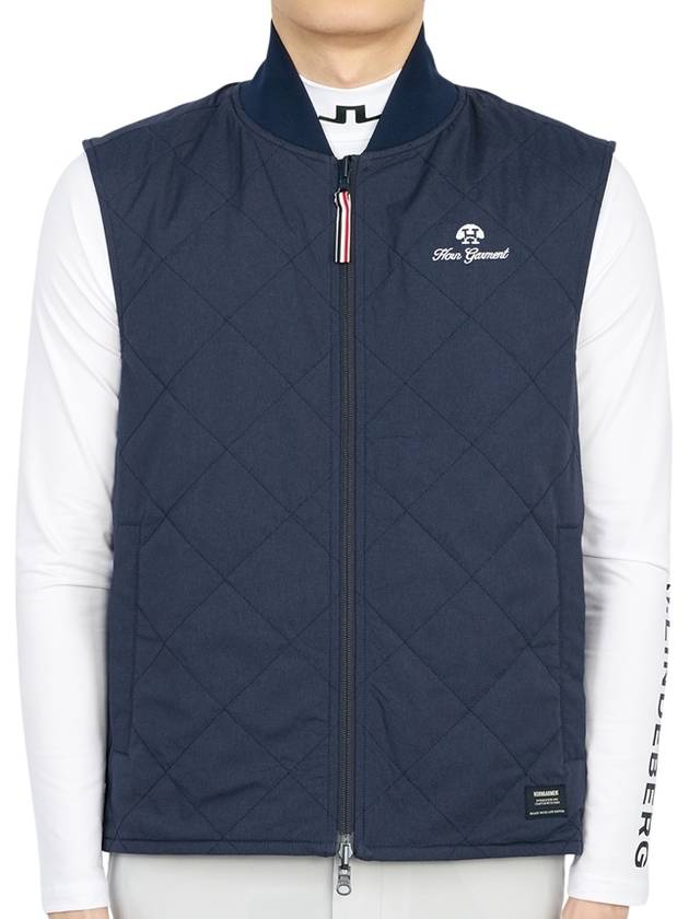 Golf Wear Reversible Padded Vest HHM 2A AD53 NAVY NAVY - HORN GARMENT - BALAAN 7