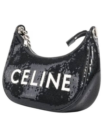 Ava Chain Medium Sequin Shoulder Bag Black - CELINE - BALAAN 2