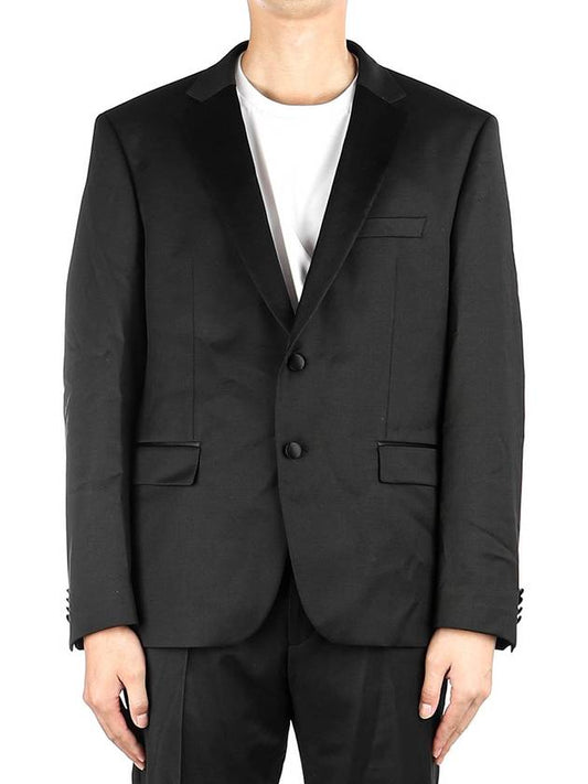 Slim Fit Virgin Wool Tuxedo Jacket Black - HUGO BOSS - BALAAN 2