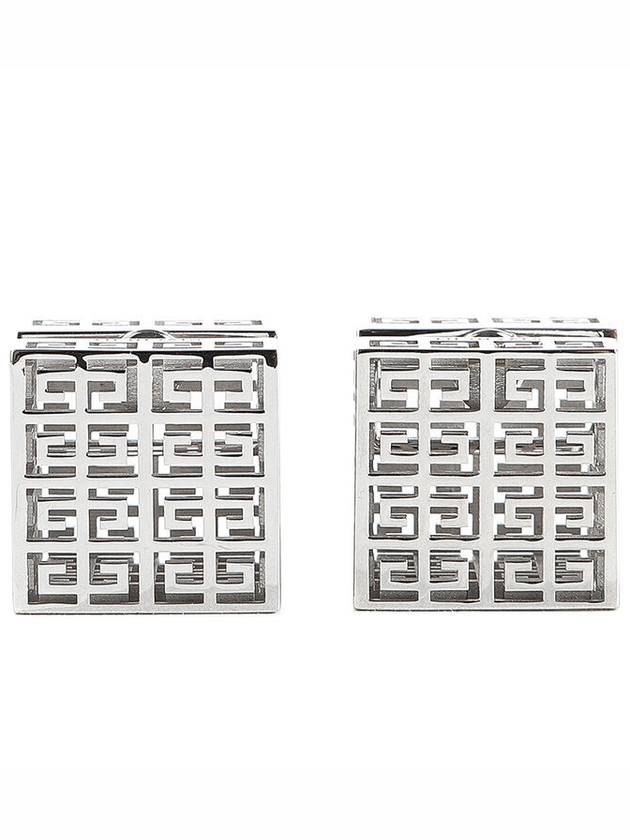 Women's G Square Brass Earrings Silver - GIVENCHY - BALAAN.
