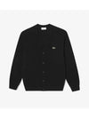 Men s Basic V neck Cardigan Black - LACOSTE - BALAAN 1