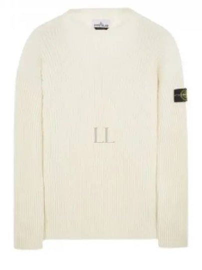 Compass Patch Crew Neck Knit Top White - STONE ISLAND - BALAAN 2