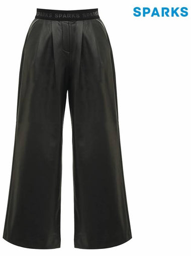 Women s Eco Leather Banding Wide Fit Long Pants SL3LPA004 - SPARKS - BALAAN 1