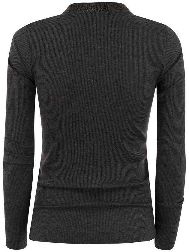 Monili embellished ribbed knit sweater MP902HR320_C390 - BRUNELLO CUCINELLI - BALAAN 3