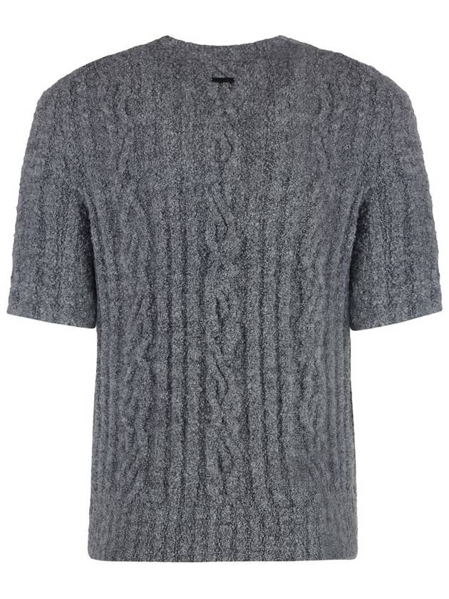 Cable Knit Short Sleeve T-Shirt Grey - JW ANDERSON - BALAAN 3