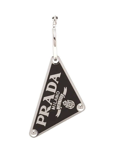 Symbole Pendant Left Earring Black - PRADA - BALAAN 1