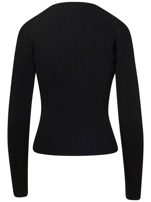 Black Long-Sleeve Top With Twisted Cut-Out Detail In Viscose Woman - COPERNI - BALAAN 2