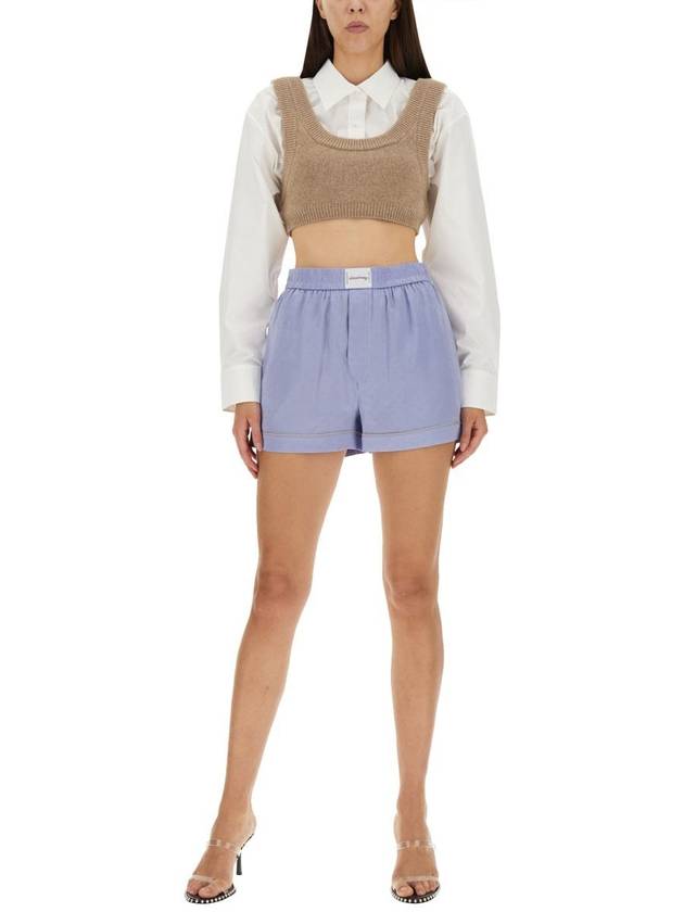 T By Alexander Wang Shorts With Logo - ALEXANDER WANG - BALAAN 2