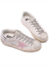 Women's Superstar Silver Heel Tab Pink Star Low Top Sneakers White - GOLDEN GOOSE - BALAAN 7