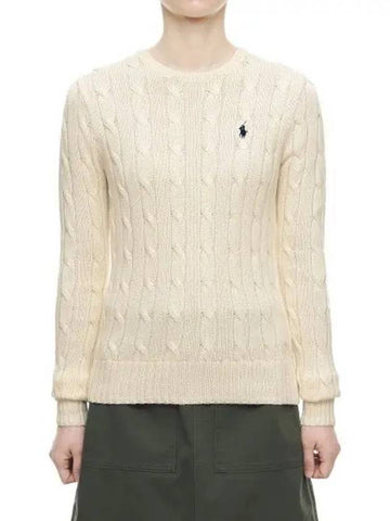 W slim fit cable knit sweater cream - POLO RALPH LAUREN - BALAAN 1