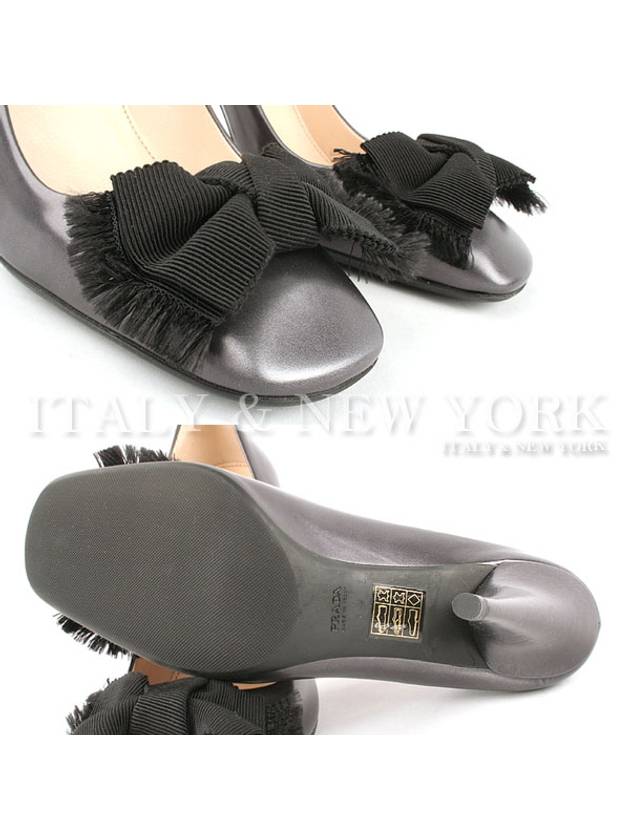 Bow Decoration Pumps Purple Pearl Grey - PRADA - BALAAN 6