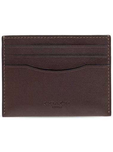 Coach Leather Card Case, Men's, Brown - COACH - BALAAN 1