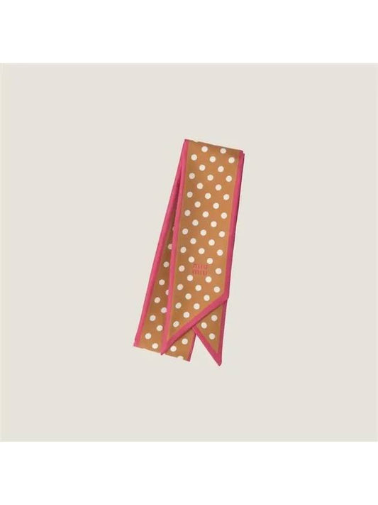 Miu Miu Print Twill Scarf Caramel Peony Pink - MIU MIU - BALAAN 2